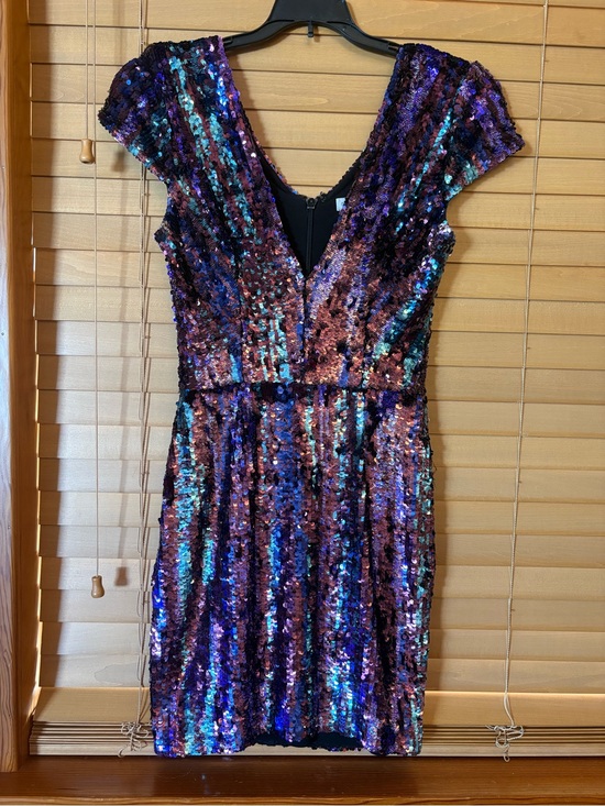 Dress the Population Dresses & Skirts - Dress the Population Zoe Like New Iridescent Purple-Blue Sequin Mini Dress M